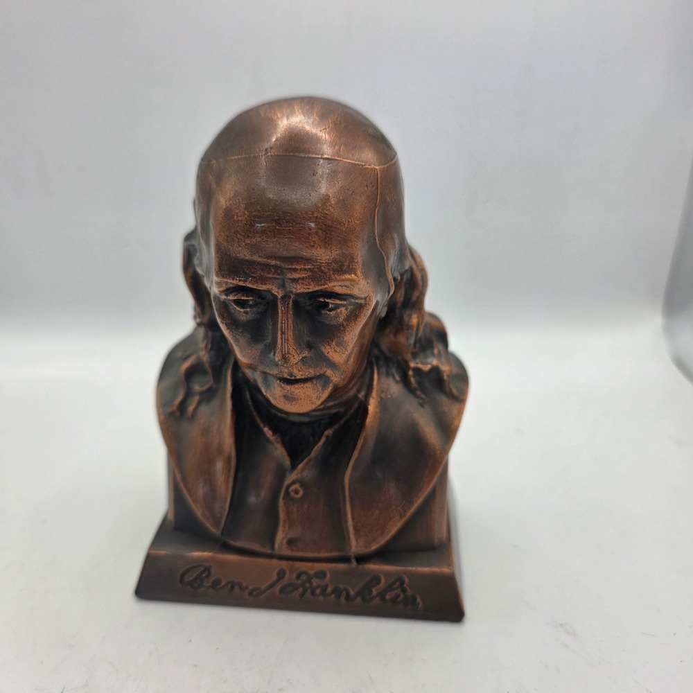 Vintage Banthrico Benjamin Franklin Bust Coin Bank Suffolk Franklin Boston USA